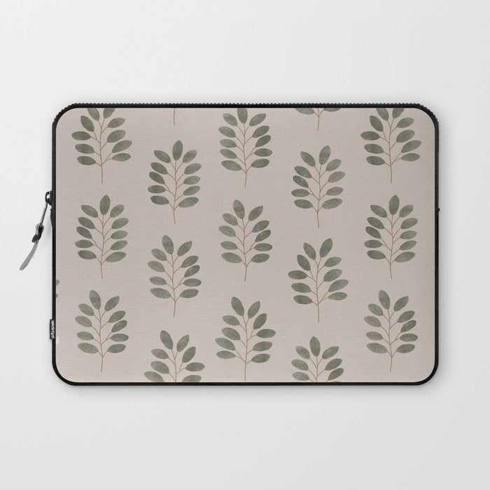 noble branches - pewter and olive Laptop Sleeve Gallery Image 1
