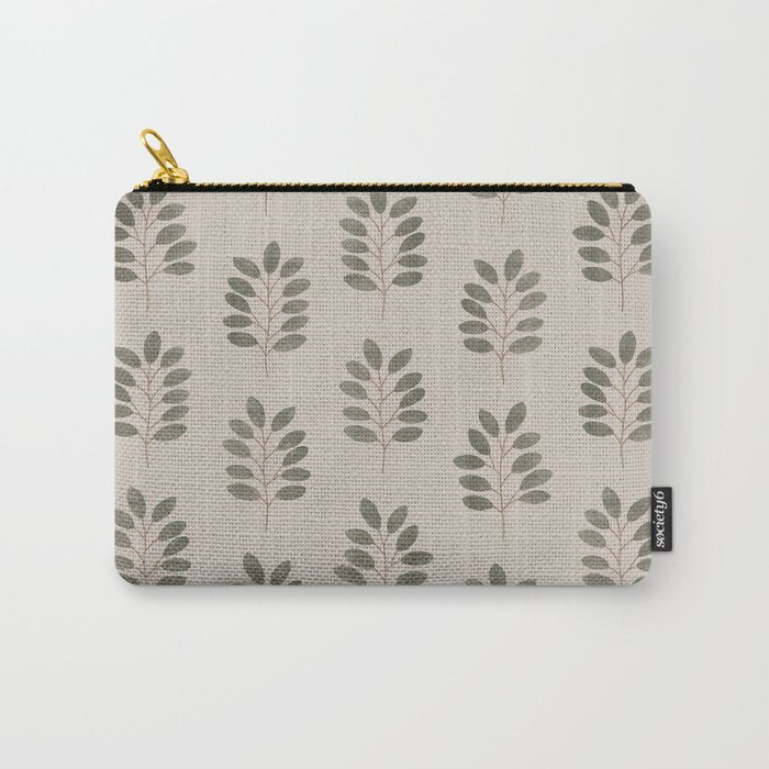 noble branches - pewter and olive Carry All Pouch Gallery Image 1