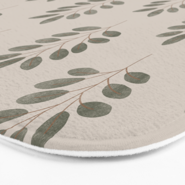 noble branches - pewter and olive Bath Mat Gallery Image 3
