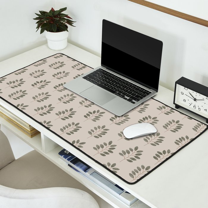 noble branches - pewter and olive Desk Mat Gallery Image 2