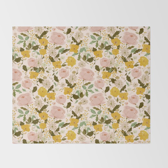 Alice's vintage garden Throw Blanket Gallery Image 2