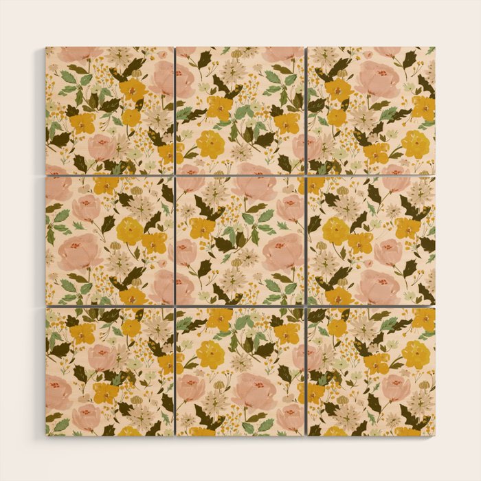 Alice's vintage garden Wood Wall Art Gallery Image 1