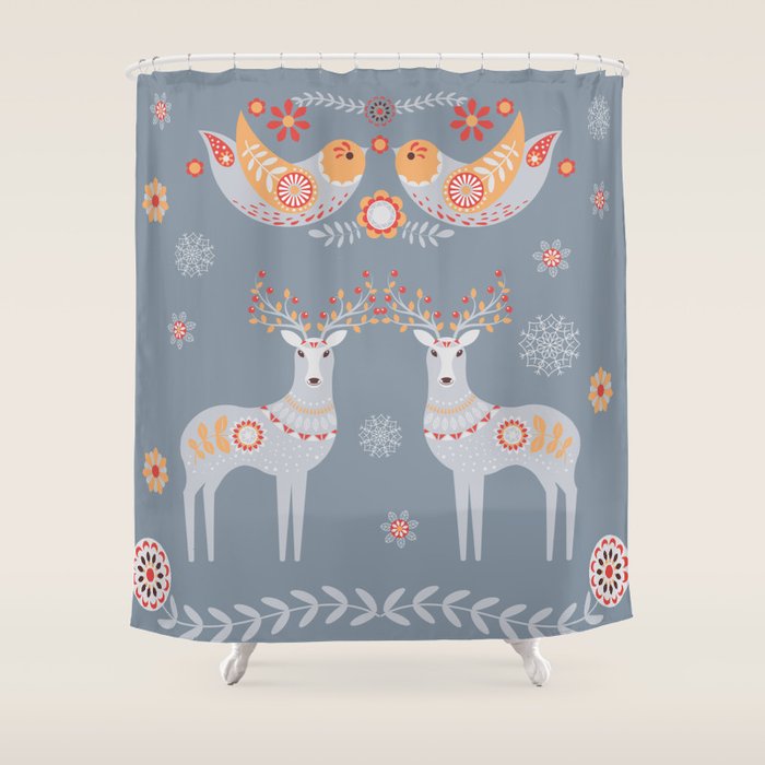 Nordic Winter Shower Curtain Gallery Image 1