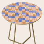 Retro Flowers Check Pattern XXII Side Table Gallery Image 2