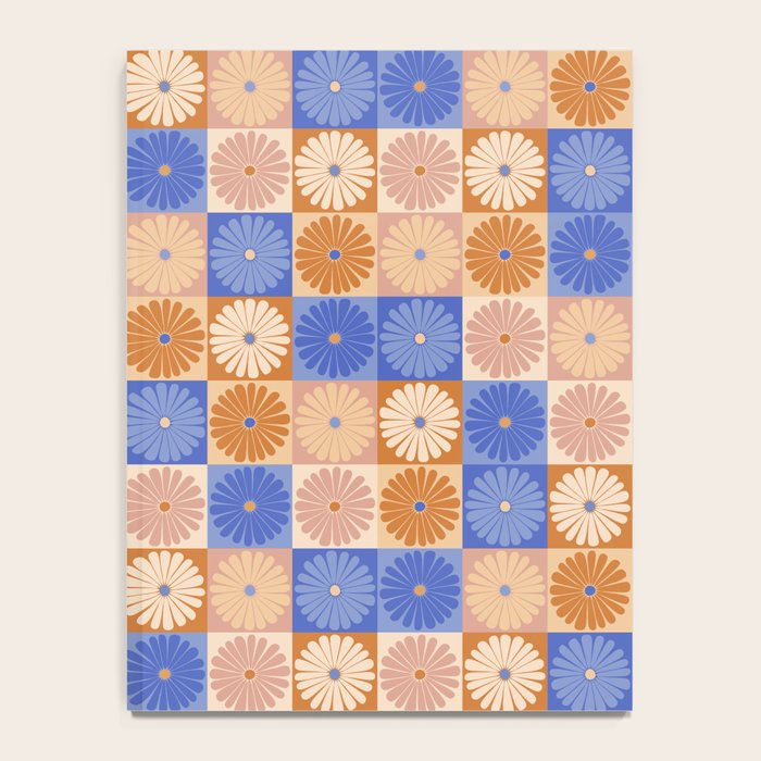 Retro Flowers Check Pattern XXII Notebook Gallery Image 4