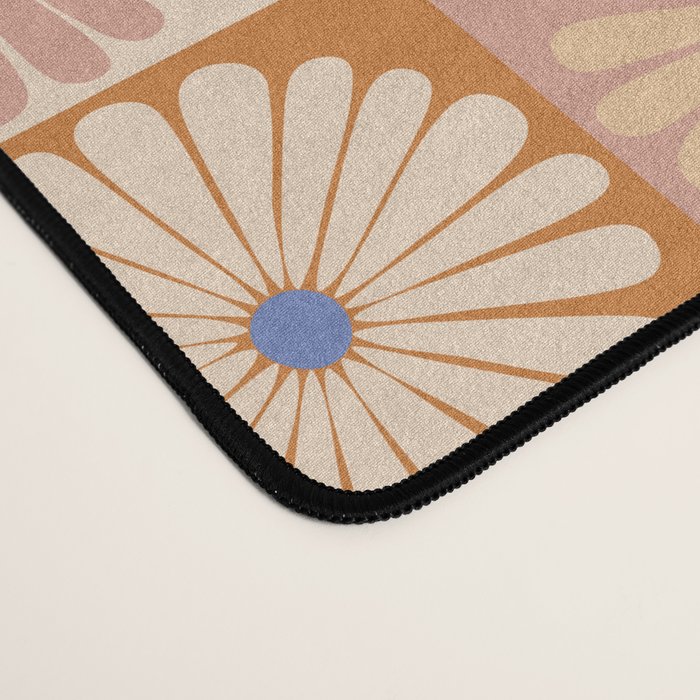 Retro Flowers Check Pattern XXII Desk Mat Gallery Image 4