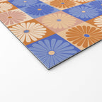 Retro Flowers Check Pattern XXII Welcome Mat Gallery Image 2
