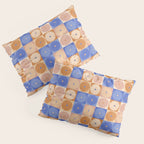 Retro Flowers Check Pattern XXII Pillow Sham Gallery Image 3