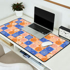 Retro Flowers Check Pattern XXII Desk Mat Gallery Image 2
