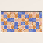 Retro Flowers Check Pattern XXII Desk Mat Gallery Image 3