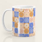 Retro Flowers Check Pattern XXII Coffee Mug Gallery Image 3