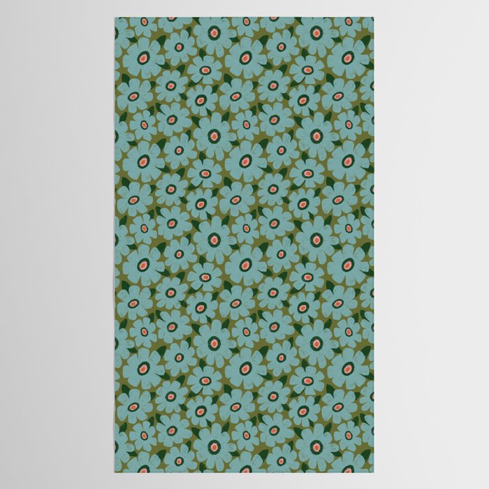 Modern Floral - Turquoise, Green and Pink Tablecloth Gallery Image 2
