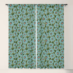 Modern Floral - Turquoise, Green and Pink Window Curtain Gallery Image 5