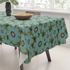 Modern Floral - Turquoise, Green and Pink Tablecloth Gallery Image 3