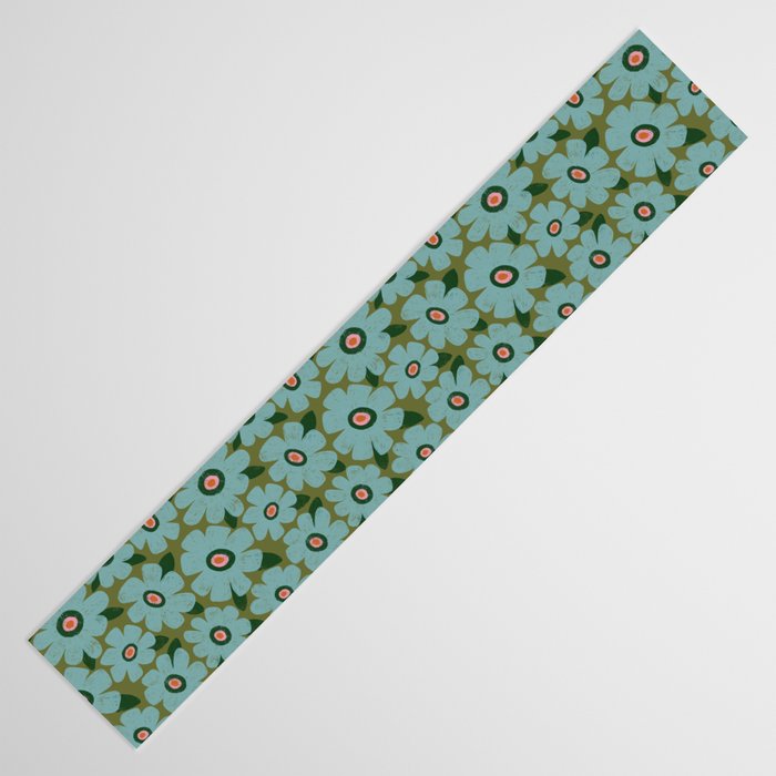 Modern Floral - Turquoise, Green and Pink Table Runner Gallery Image 3