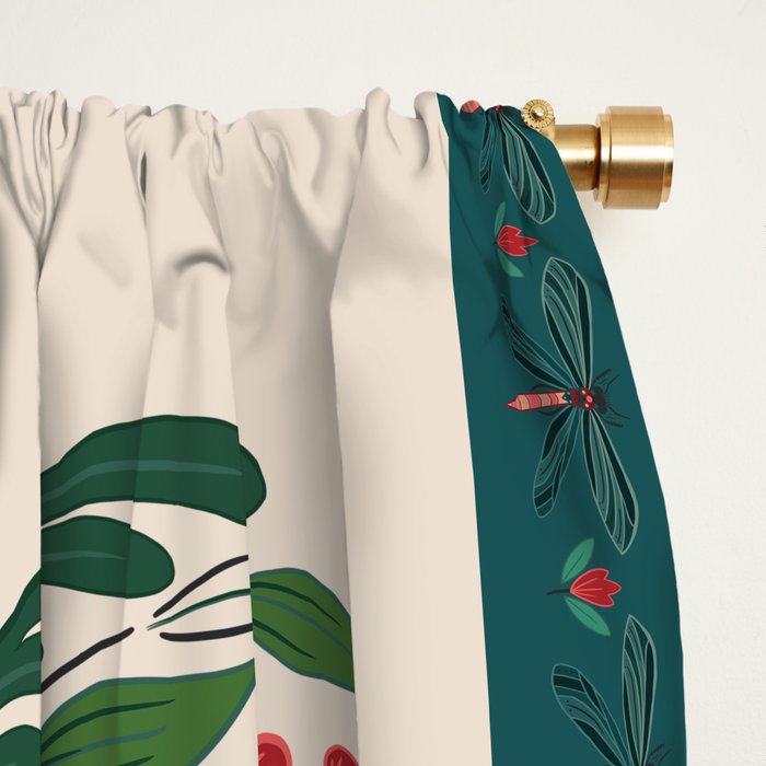 Dragonfly Folk Design Window Curtain Gallery Image 2
