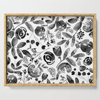 Bountiful Bouquet Black Watercolor Serving Tray Gallery Image 1