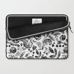 Bountiful Bouquet Black Watercolor Laptop Sleeve Gallery Image 2