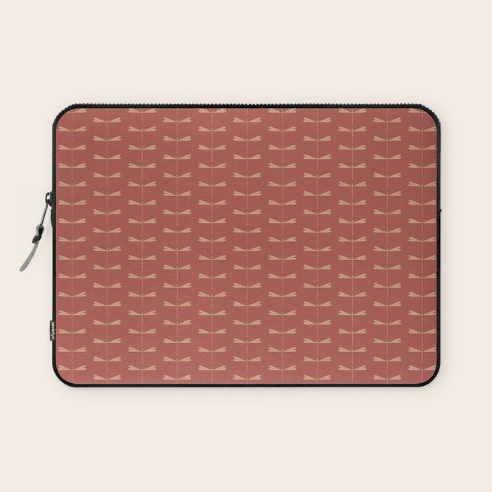 Dragonfly Pattern XVI Rose Pink Laptop Sleeve Gallery Image 1