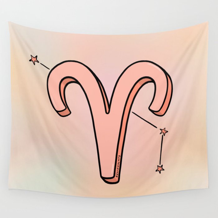 Aries Symbol Wall Tapestry Gallery Image 1