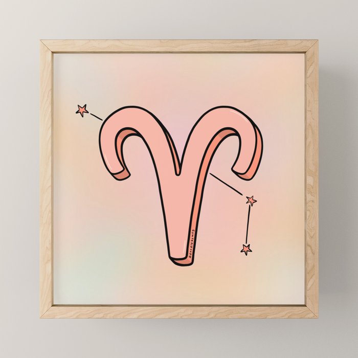 Aries Symbol Mini Art Print Gallery Image 1