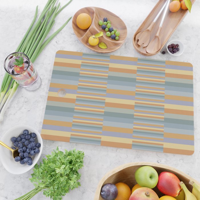 Mixed Stripes Pattern XVI Beachy Colors Cutting Board Gallery Image 2
