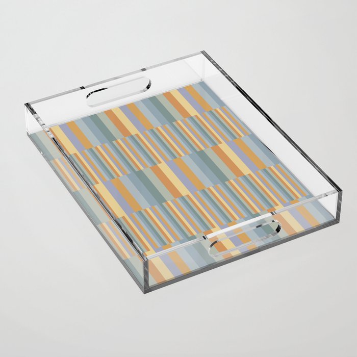 Mixed Stripes Pattern XVI Beachy Colors Acrylic Tray Gallery Image 1