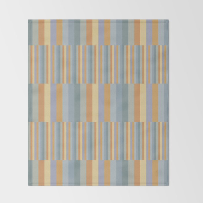 Mixed Stripes Pattern XVI Beachy Colors Throw Blanket Gallery Image 2