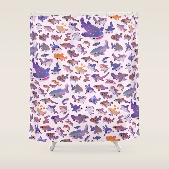 Shark day2 - bright Shower Curtain Gallery Image 1