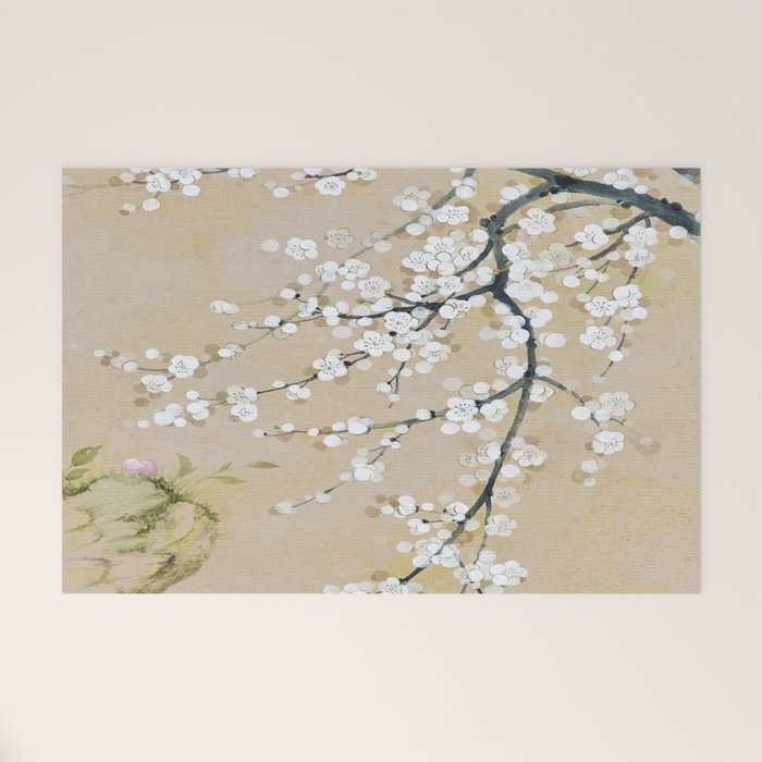 Ume flower painting,korean painting. chinoiserie. Welcome Mat Gallery Image 1