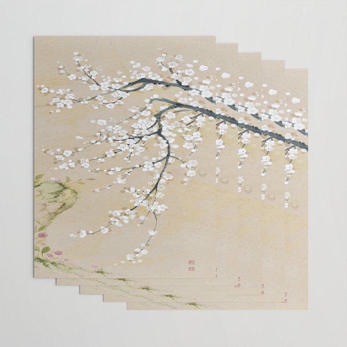Ume flower painting,korean painting. chinoiserie. Wrapping Paper Gallery Image 3
