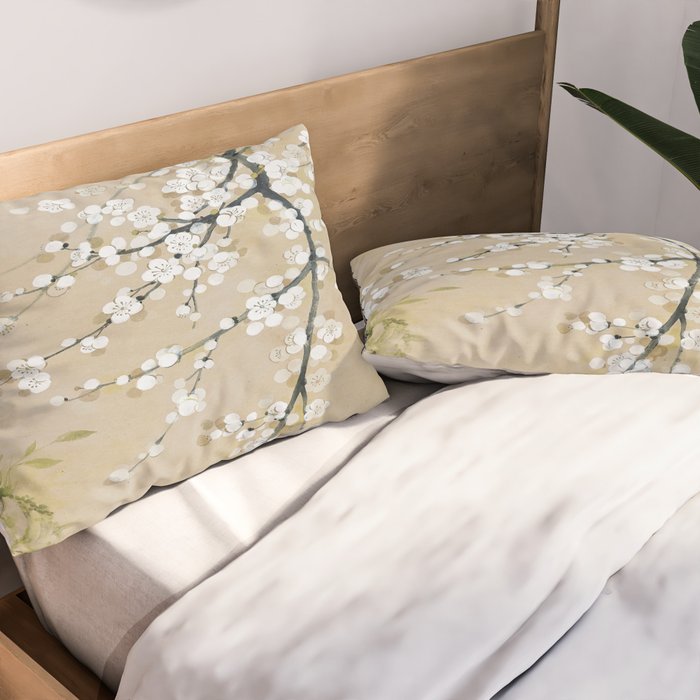 Ume flower painting,korean painting. chinoiserie. Pillow Sham Gallery Image 2