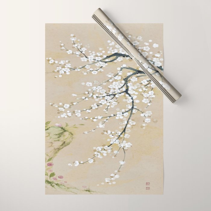 Ume flower painting,korean painting. chinoiserie. Wrapping Paper Gallery Image 1