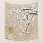 Ume flower painting,korean painting. chinoiserie. Wall Tapestry Gallery Image 4