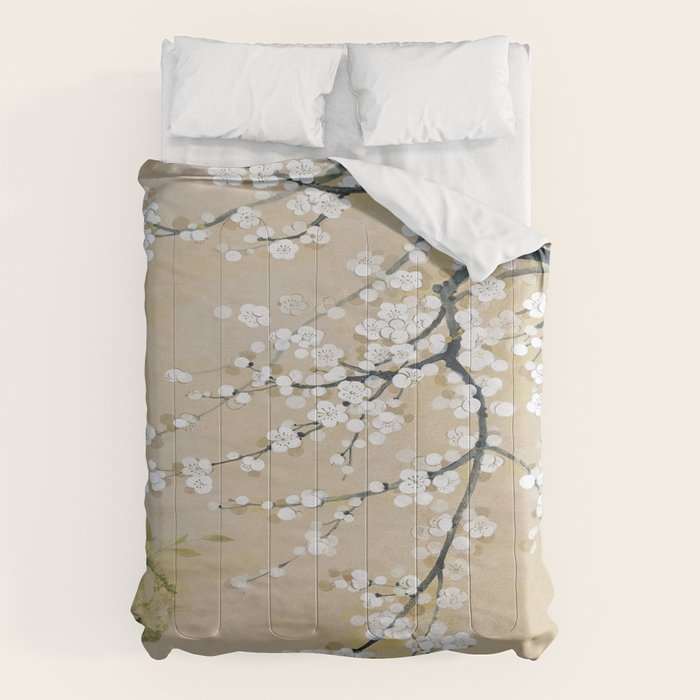 Ume flower painting,korean painting. chinoiserie. Comforter Gallery Image 1