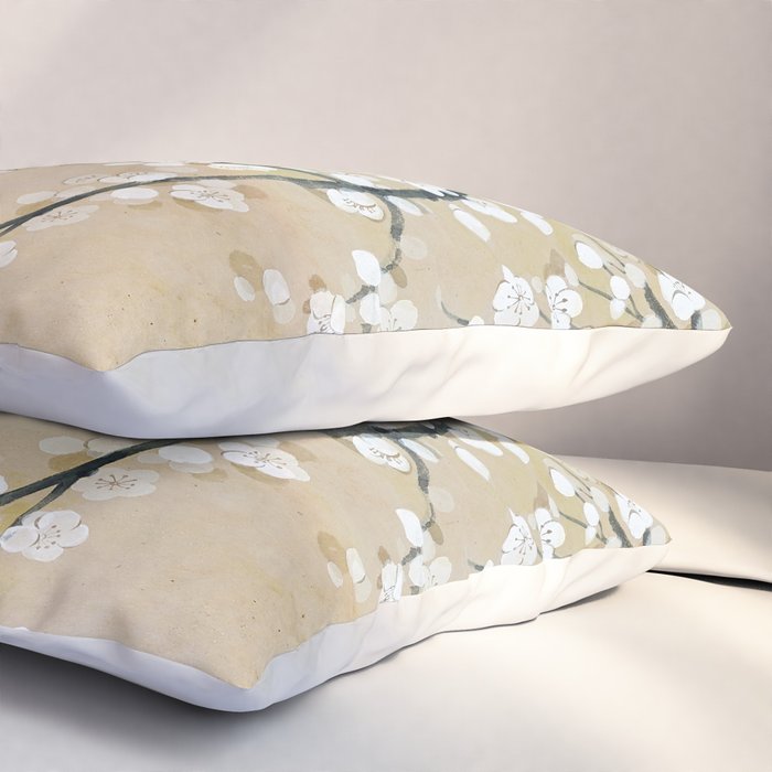 Ume flower painting,korean painting. chinoiserie. Pillow Sham Gallery Image 3