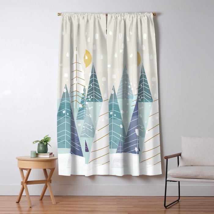 Winter Landscape Window Curtain Gallery Image 5