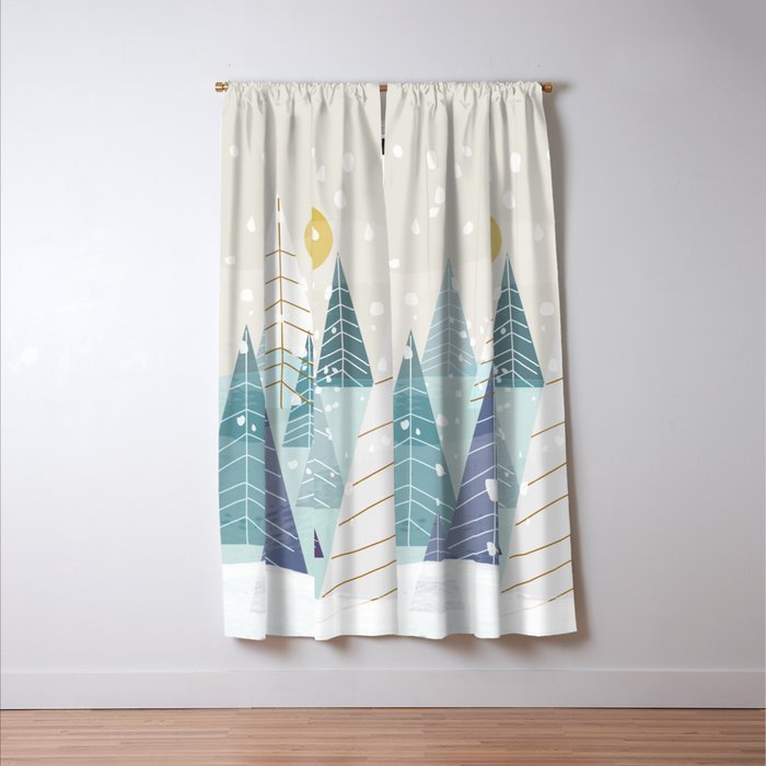 Winter Landscape Window Curtain Gallery Image 3
