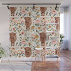 Cate & Rainn® Charlotte Floral Highland Cow Wall Mural Gallery Image 1