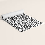 Fun black and white doodle art pattern Yoga Mat Gallery Image 2