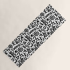 Fun black and white doodle art pattern Yoga Mat Gallery Image 1