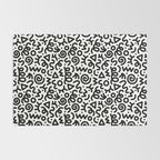 Fun black and white doodle art pattern Rug Gallery Image 2
