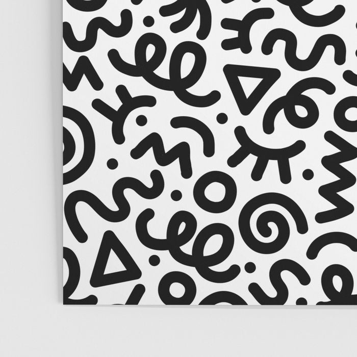 Fun black and white doodle art pattern Poster Gallery Image 3
