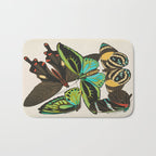 Vintage Butterfly Illustration EA Seguy Papillon Bath Mat Gallery Image 1
