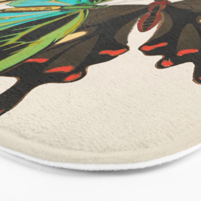 Vintage Butterfly Illustration EA Seguy Papillon Bath Mat Gallery Image 3