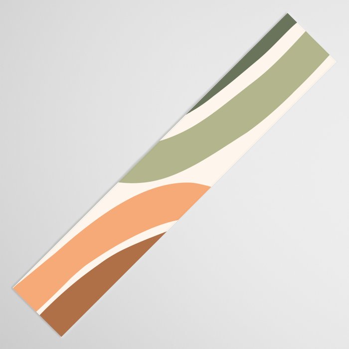 Abstract Shapes 55 in Sage Green and Terracotta (Rainbow Abstraction) Table Runner Gallery Image 3