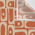 Mid Century Modern Piquet Abstract Multi Pattern in Mid Mod Burnt Orange and Beige Wall Tapestry Gallery Image 3