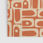 Mid Century Modern Piquet Abstract Multi Pattern in Mid Mod Burnt Orange and Beige Poster Gallery Image 3