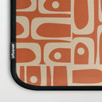 Mid Century Modern Piquet Abstract Multi Pattern in Mid Mod Burnt Orange and Beige Laptop Sleeve Gallery Image 3