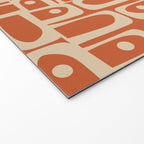 Mid Century Modern Piquet Abstract Multi Pattern in Mid Mod Burnt Orange and Beige Welcome Mat Gallery Image 2